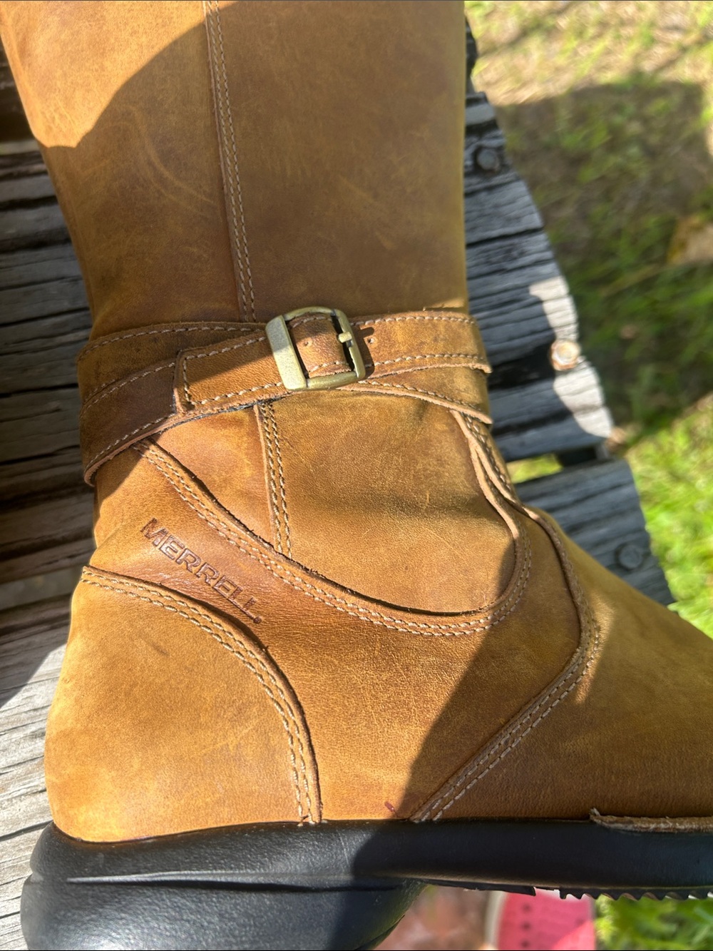 Tetra Strap Tall Tan Leather Waterproof Riding Boots 7 - Picture 4 of 8
